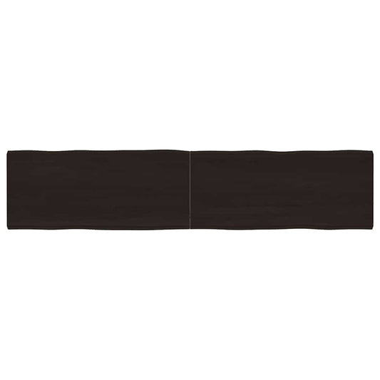 Dark Brown Live Edge Solid Wood Table Top 180x40cm - Treated