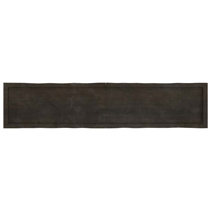 Dark Brown Live Edge Solid Wood Table Top 180x40cm - Treated