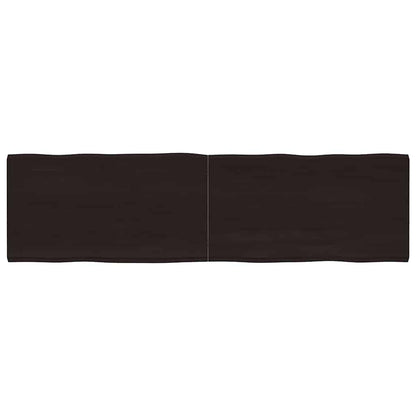 Dark Brown Live Edge Solid Wood Table Top 180x50cm - Treated