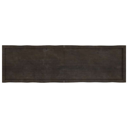 Dark Brown Live Edge Solid Wood Table Top 180x50cm - Treated