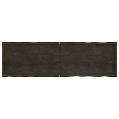 Live Edge Solid Wood Table Top, Dark Brown, 180x50 cm