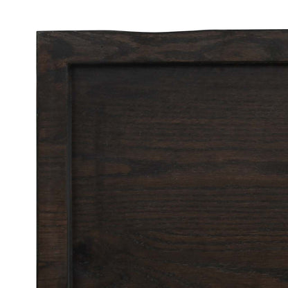 Live Edge Solid Wood Table Top, Dark Brown, 180x50 cm