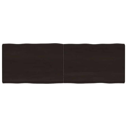 Live Edge Solid Wood Table Top, Dark Brown, 180x60 cm