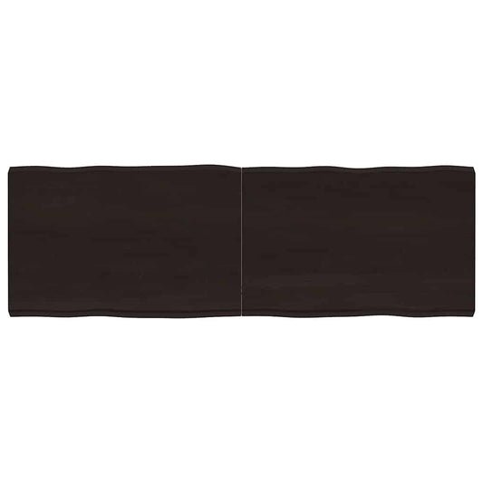 Live Edge Solid Wood Table Top, Dark Brown, 180x60 cm
