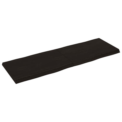 Live Edge Solid Wood Table Top, Dark Brown, 180x60 cm