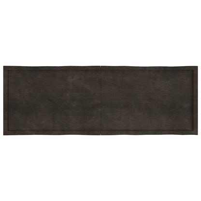 Live Edge Solid Wood Table Top, Dark Brown, 180x60 cm