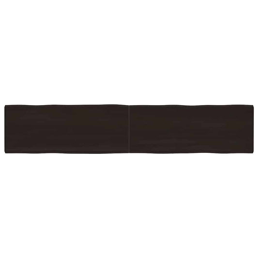 Live Edge Dark Brown Solid Wood Table Top 200x40 cm