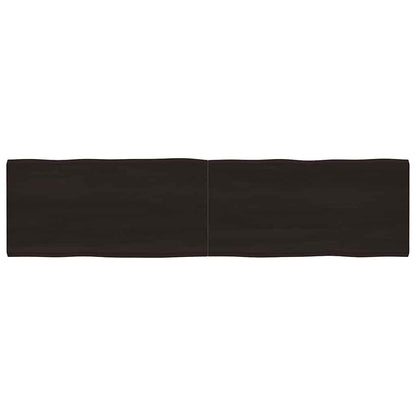 Live Edge Dark Brown Solid Wood Table Top 200x50 cm Adjustable