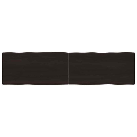 Live Edge Dark Brown Solid Wood Table Top 200x50 cm Adjustable
