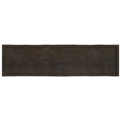 Live Edge Dark Brown Solid Wood Table Top 200x50 cm Adjustable