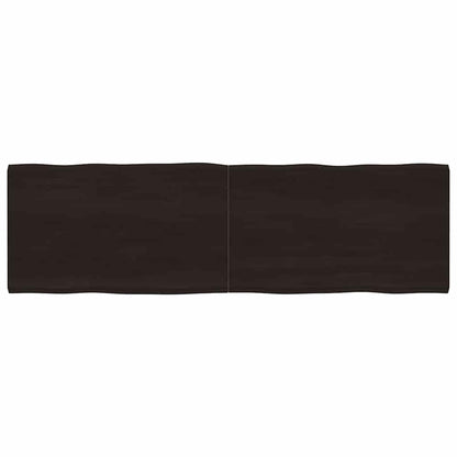 Solid Wood Live Edge Table Top, Dark Brown 200x60 cm