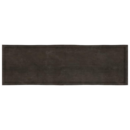 Solid Wood Live Edge Table Top, Dark Brown 200x60 cm