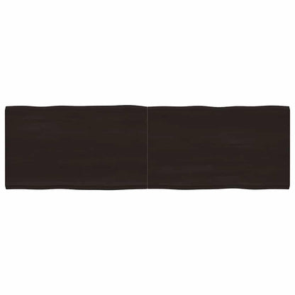 Live Edge Solid Wood Table Top, Dark Brown, 200x60x(2-6) cm