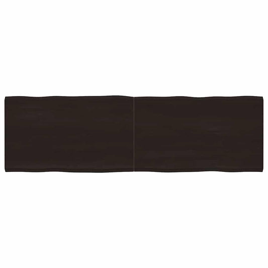 Live Edge Solid Wood Table Top, Dark Brown, 200x60x(2-6) cm