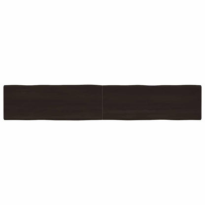 Dark Brown Live Edge Solid Wood Table Top 220x40cm - Treated