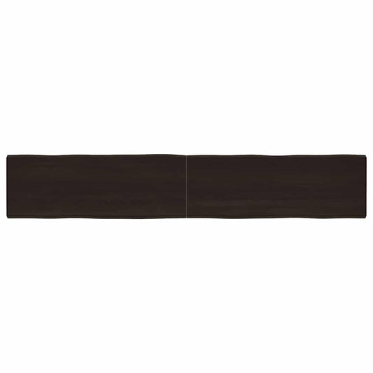 Dark Brown Live Edge Solid Wood Table Top 220x40cm - Treated