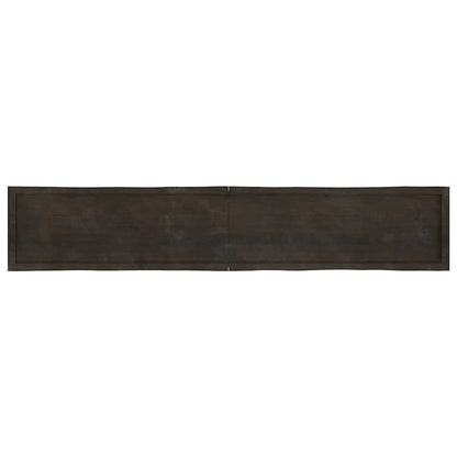 Dark Brown Live Edge Solid Wood Table Top 220x40cm - Treated