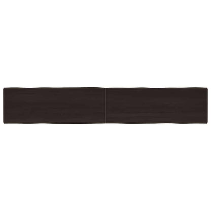 Live Edge Dark Brown Solid Wood Table Top 220x40 cm