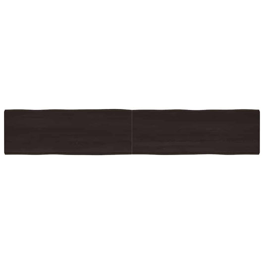 Live Edge Dark Brown Solid Wood Table Top 220x40 cm