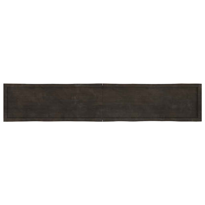 Live Edge Dark Brown Solid Wood Table Top 220x40 cm
