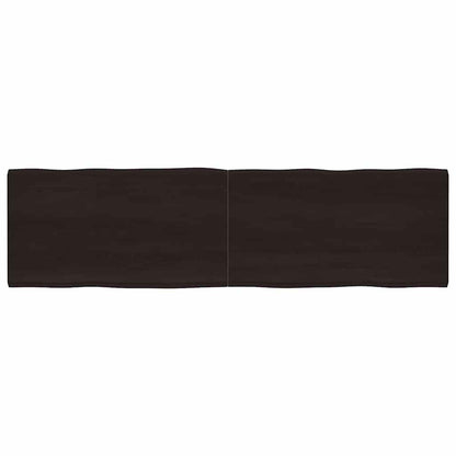 Live Edge Dark Brown Table Top: 220x60 cm Solid Wood Finish