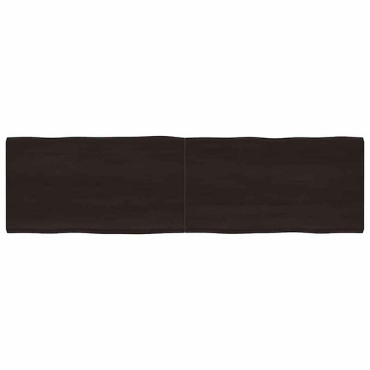 Live Edge Dark Brown Table Top: 220x60 cm Solid Wood Finish