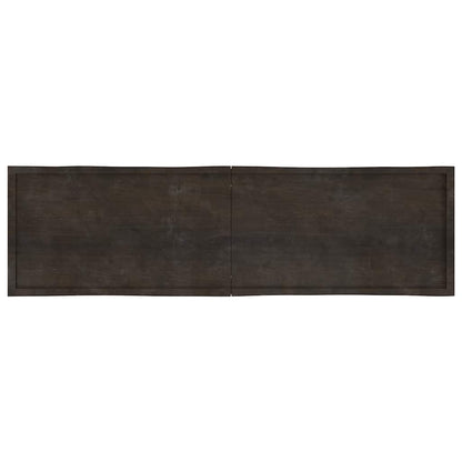 Live Edge Dark Brown Table Top: 220x60 cm Solid Wood Finish