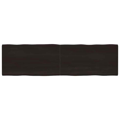 Live Edge Solid Wood Table Top, Dark Brown 220x60cm