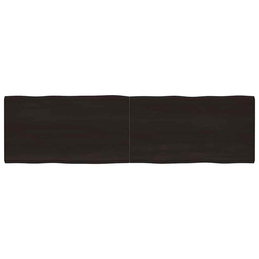 Live Edge Solid Wood Table Top, Dark Brown 220x60cm