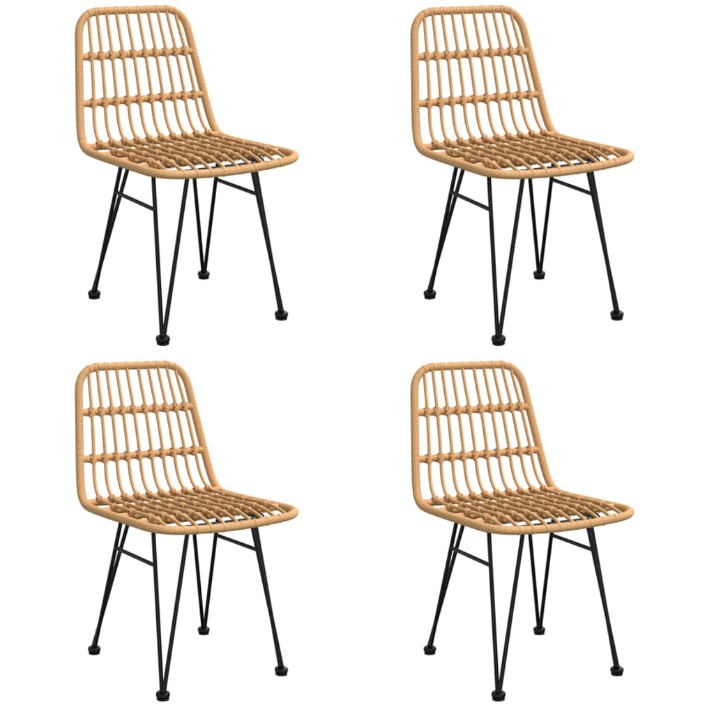 5 Piece Garden Dining Set Poly Rattan