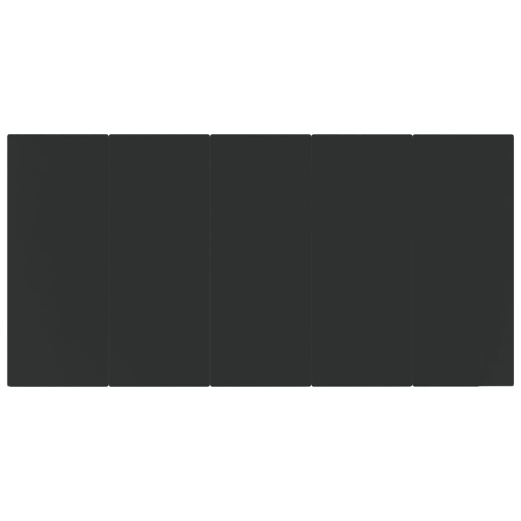 7 Piece Garden Dining Set Black Poly Rattan