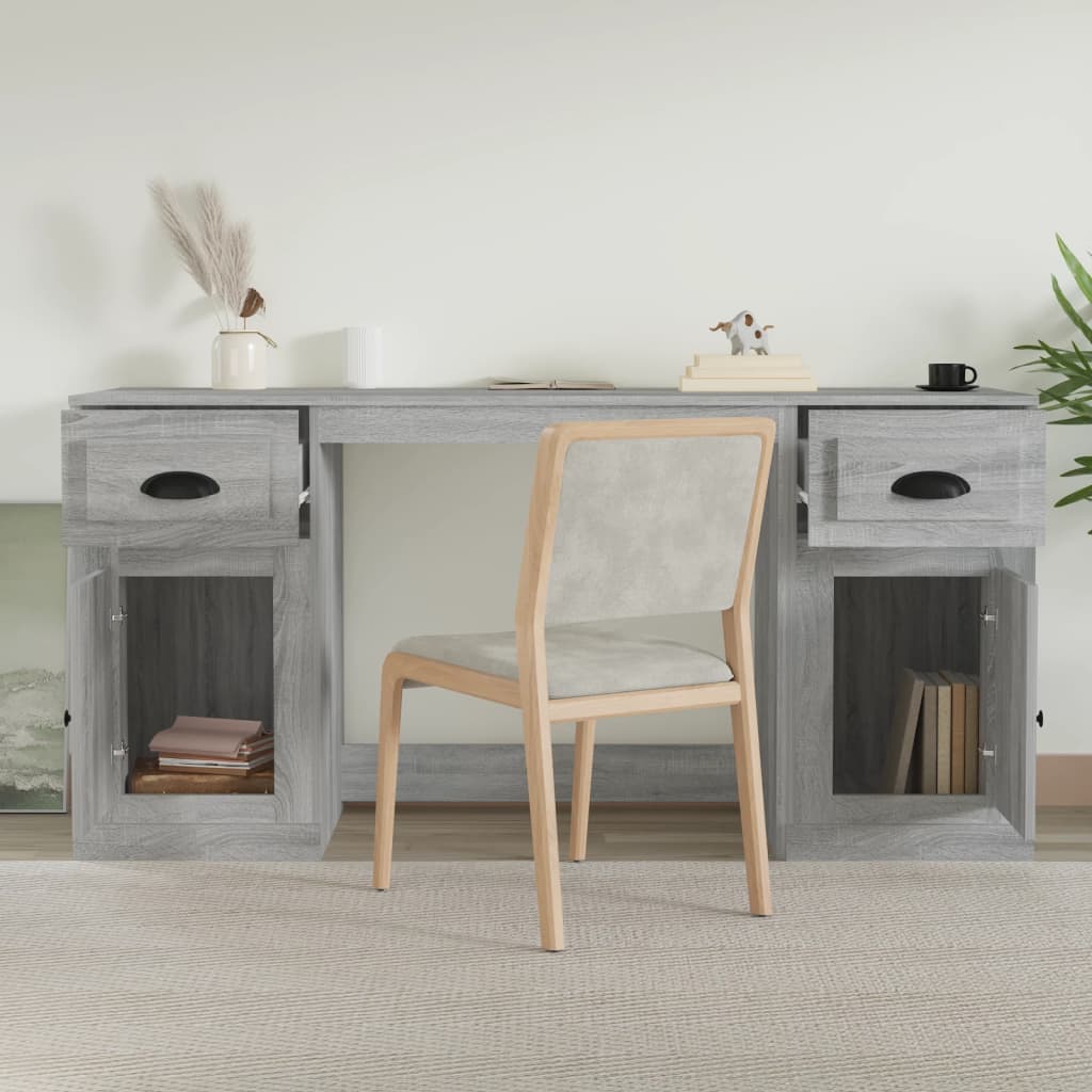Grey Sonoma Office Desk with Cabinet - Engineered Wood