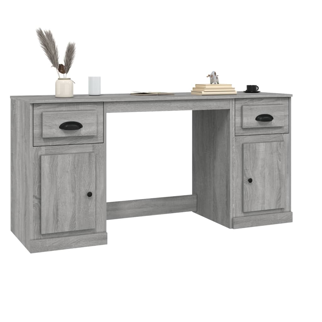 Grey Sonoma Office Desk with Cabinet - Engineered Wood