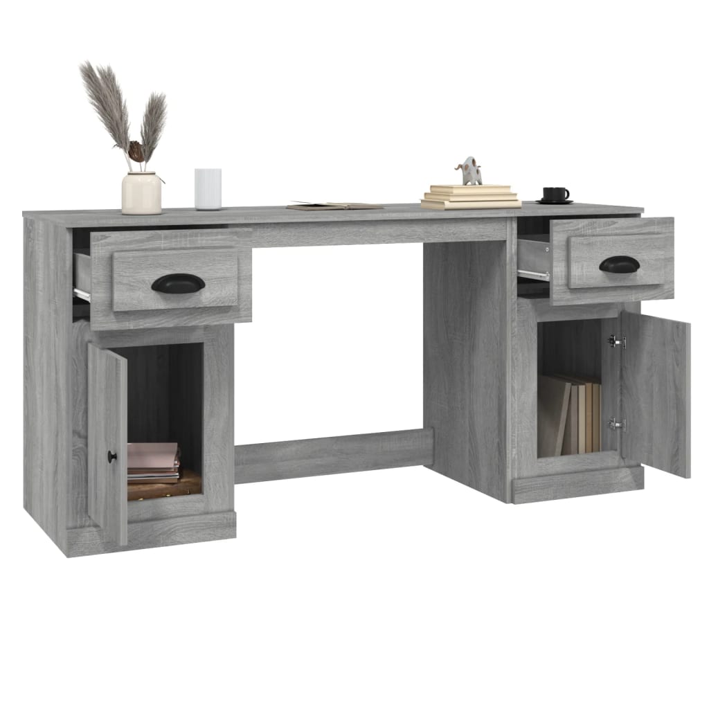Grey Sonoma Office Desk with Cabinet - Engineered Wood