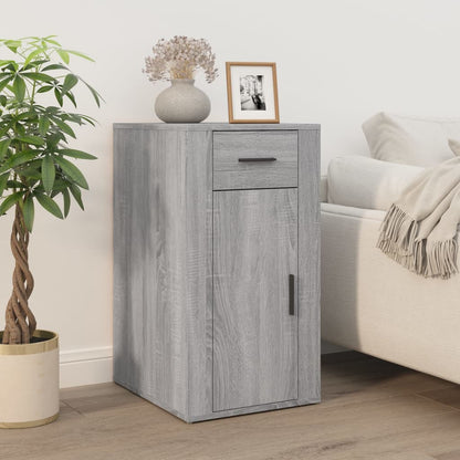 Grey Sonoma Engineered Wood Desk with Cabinet - Stylish & Durable