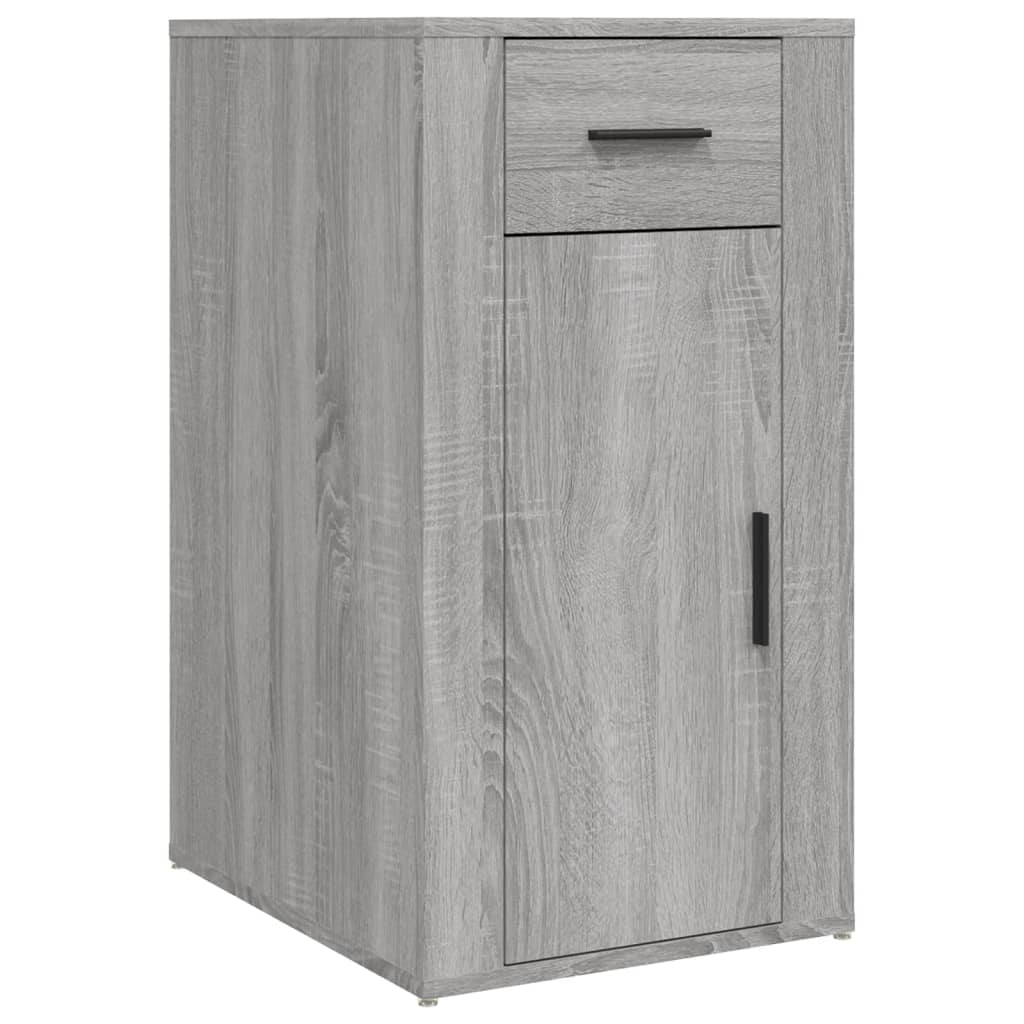 Grey Sonoma Engineered Wood Desk with Cabinet - Stylish & Durable