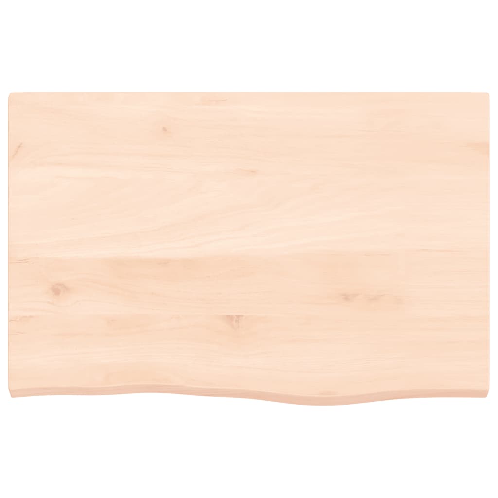 Untreated Solid Oak Table Top 60x40x2 cm - Natural Wood Finish
