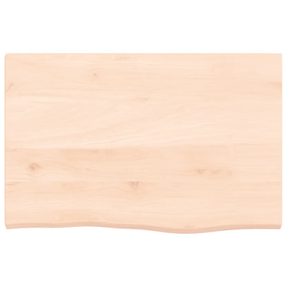 Untreated Solid Oak Table Top 60x40x2 cm - Natural Wood Finish