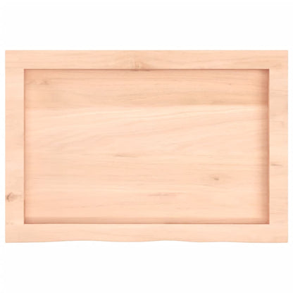 Solid Oak Table Top 60x40 cm - Adjustable 2-4 cm Untreated Wood