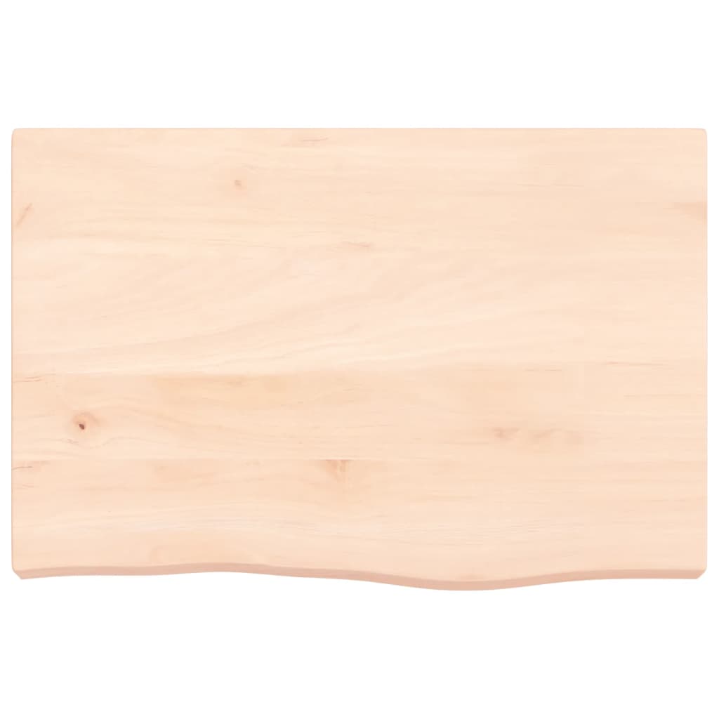 Solid Oak Table Top, Untreated, 60x40x(2-6) cm – Natural Finish