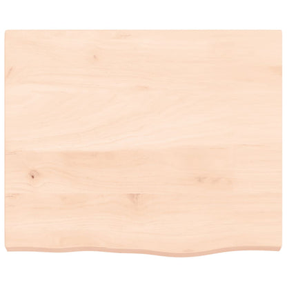 Solid Oak Table Top 60x50x(2-4)cm - Natural Untreated Wood