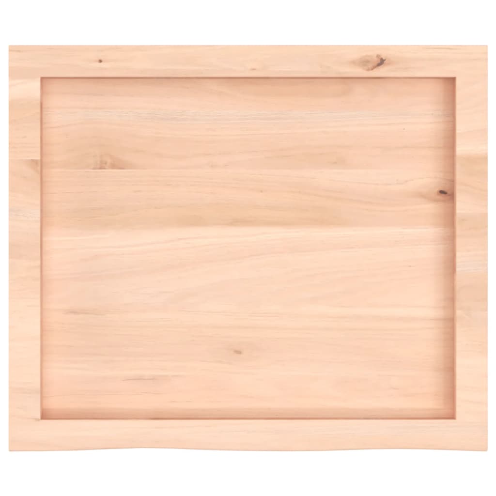 Solid Oak Table Top 60x50x(2-6) cm - Untreated Wood Finish