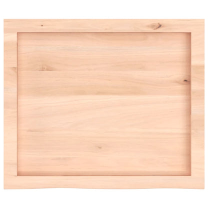 Solid Oak Table Top 60x50x(2-6) cm - Untreated Wood Finish