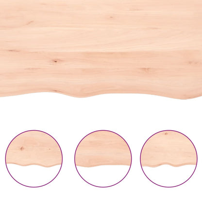 Solid Oak Table Top 60x50x(2-6) cm - Untreated Wood Finish