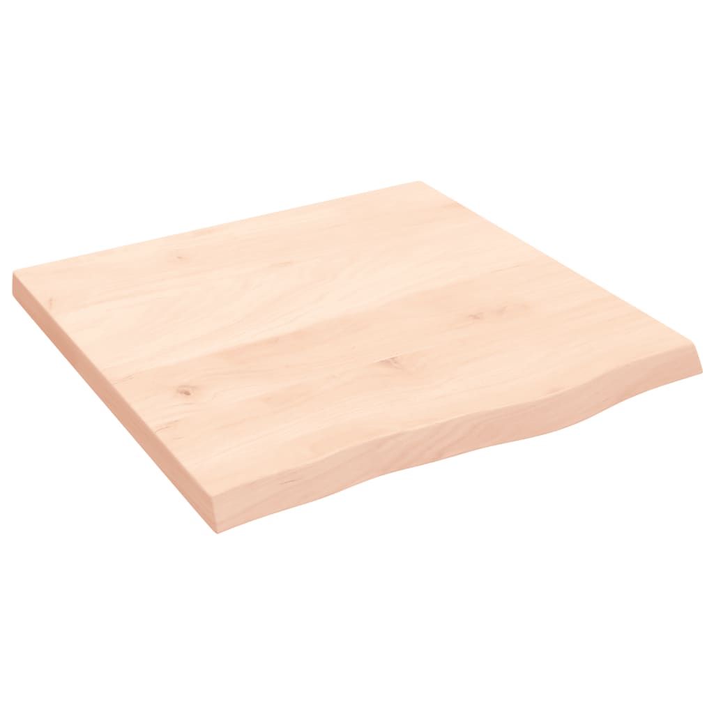 Solid Oak Table Top 60x60cm - Untreated Wood, 2-4cm Thick