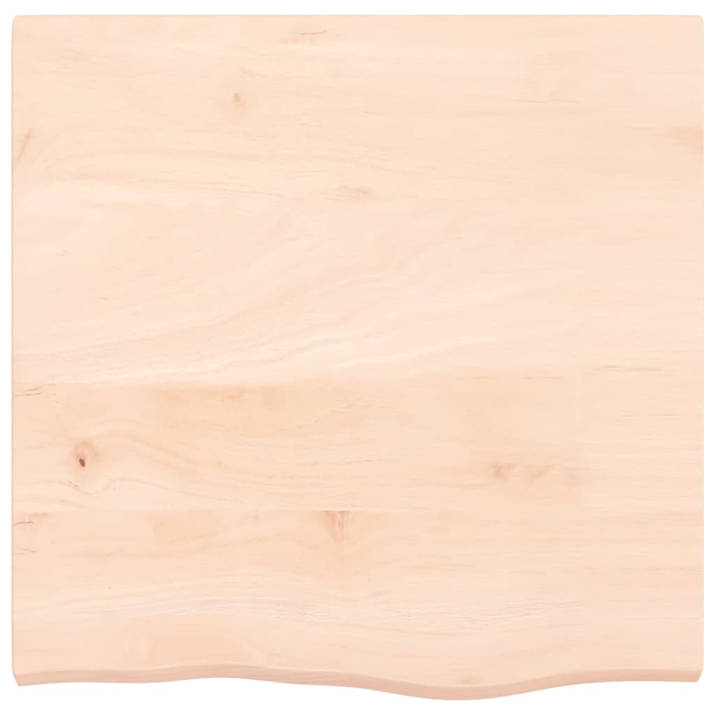 Solid Oak Table Top 60x60cm - Untreated Wood, 2-4cm Thick