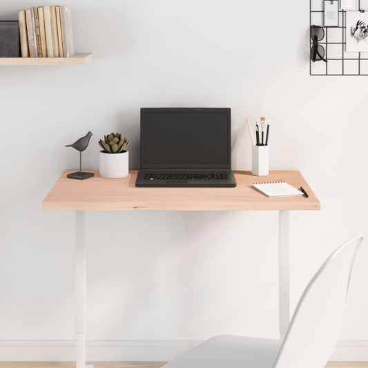 Oak Solid Wood Table Top 80x40x2 cm - Untreated Finish