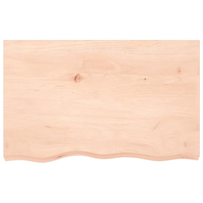 Oak Solid Wood Table Top 80x50cm, Adjustable Thickness, Untreated