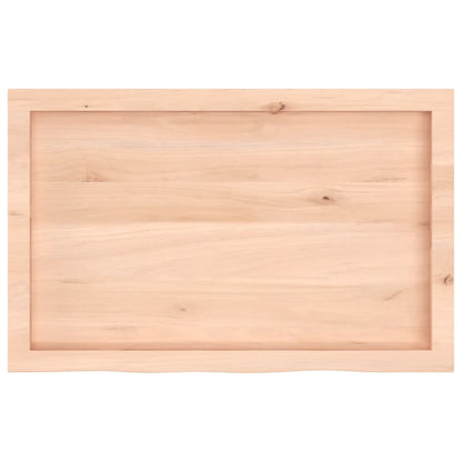 Oak Solid Wood Table Top 80x50cm, Adjustable Thickness, Untreated