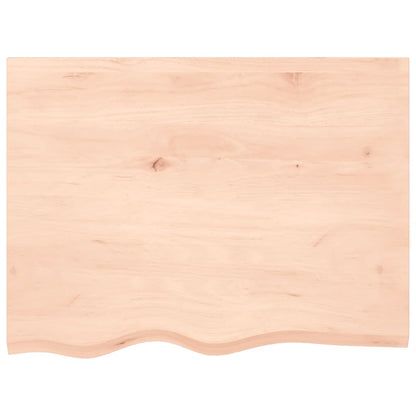 Solid Oak Table Top 80x60x2 cm - Untreated Natural Wood Finish